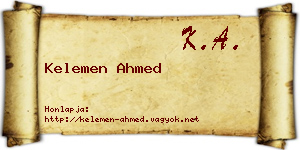 Kelemen Ahmed névjegykártya